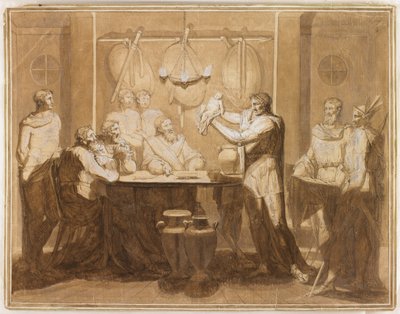 Infant Pyrrhus voor Glaucias door Luigi Sabatelli